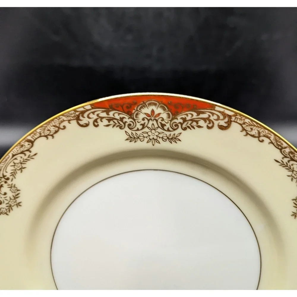 Vintage Set/5 Noritake Marietta Salad Dessert Plate Hand Painted Gold Trim 7.75